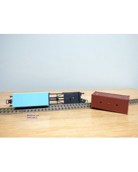 LIMA véro  2854,  wagon plat porte conteneurs KÜHNE & NAGEL  / CTI     DB   BO