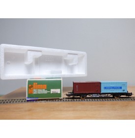 LIMA véro  2854,  wagon plat porte conteneurs KÜHNE & NAGEL  / CTI     DB   BO