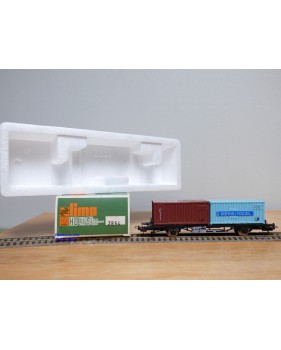 LIMA véro  2854,  wagon plat porte conteneurs KÜHNE & NAGEL  / CTI     DB   BO
