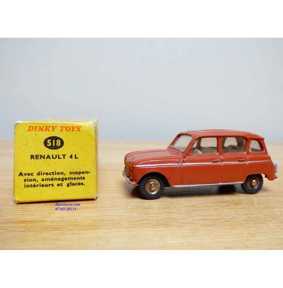 ルノー 4L - フランス ディンキートイズ #518 Dinky Toys France 518 Renault 4 L In Box W/ Box Vintage Die