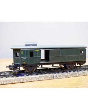 MÄRKLIN 4003 . 6, fourgon ancien à guérite et feux de fin de convoi type Pwi  DB 