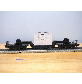 Märklin métal 4618 . 3, wagon surbaissé type SSI 53 caisse BAHIA DB BO
