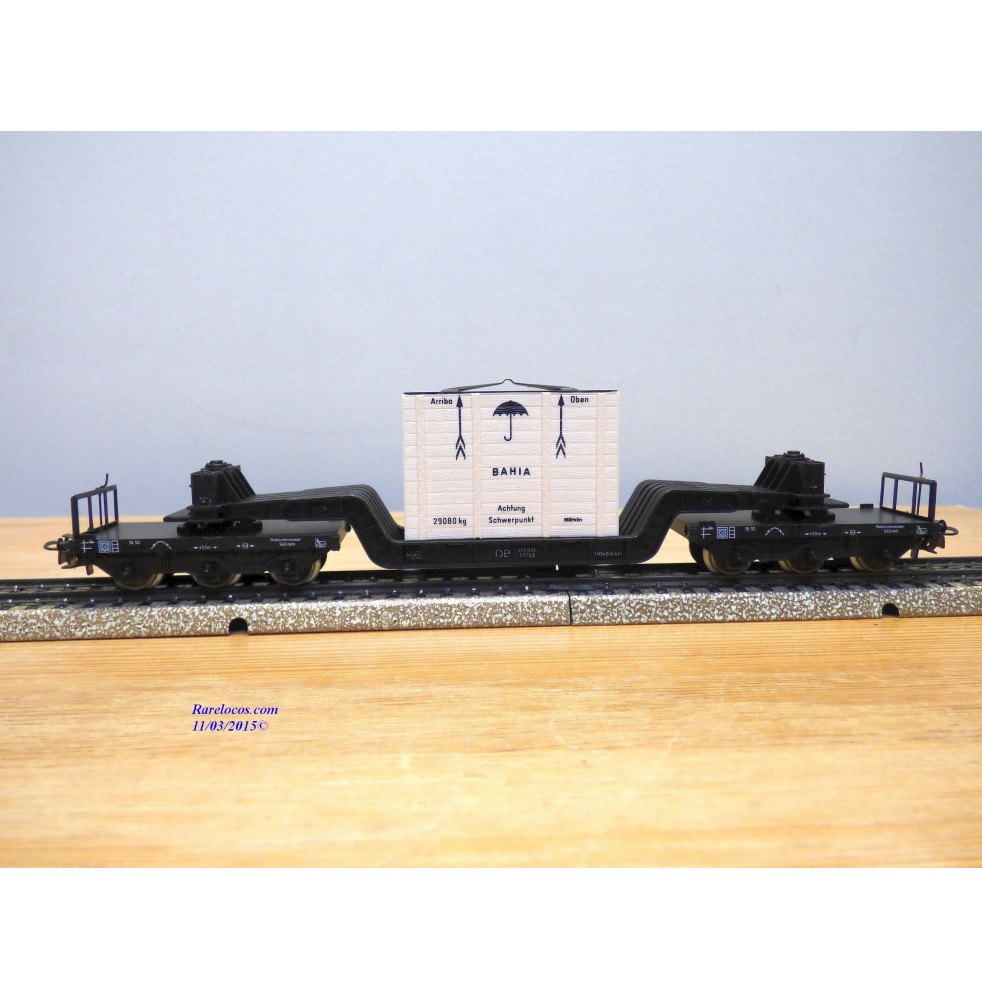 Märklin métal 4617 Wagon surbaissé EVS DB BO