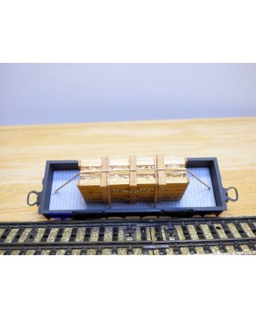 ELECTROTREN  1001 / 8, wagon plat chargé d'une caisse de produits en cristal    RENFE   BO