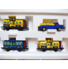 Märklin 46751, coffret  3 wagons citernes OLEX / BP et un camion citerne Büssing Olex   DRG   neuf   BO  