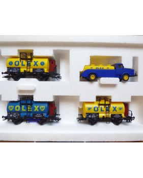 Märklin 46751, coffret  3 wagons citernes OLEX / BP et un camion citerne Büssing Olex   DRG   neuf   BO  