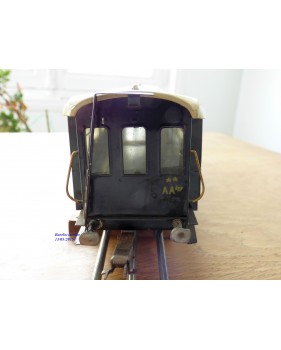 FABRE & MARESCOT ,,??, coffret ETAT : 1 loco 220, 4 voitures, rails et alimentation BO