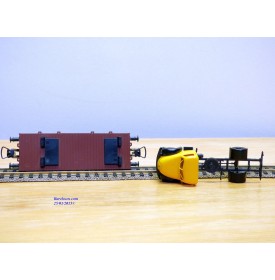 SACHSENMODELLE Deutsche Bahnpostwagen , wagon plat type Xf 09  +  camion Magirus Deutz Mercur  ( Deutsche Bundespost )  DB    BO