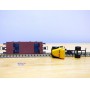 SACHSENMODELLE Deutsche Bahnpostwagen , wagon plat type Xf 09  +  camion Magirus Deutz Mercur  ( Deutsche Bundespost )  DB    BO