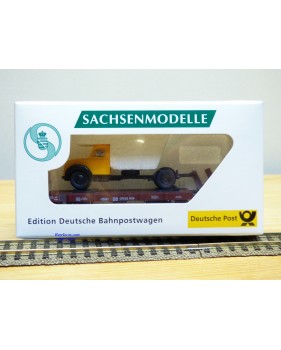 SACHSENMODELLE Deutsche Bahnpostwagen , wagon plat type Xf 09  +  camion Magirus Deutz Mercur  ( Deutsche Bundespost )  DB    BO