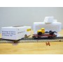 SACHSENMODELLE Deutsche Bahnpostwagen , wagon plat type Xf 09  +  camion Magirus Deutz Mercur  ( Deutsche Bundespost )  DB    BO