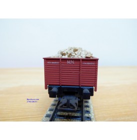 ELECTROTREN  1202, wagon tombereau chargé de ballast   RENFE   BO