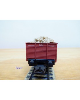 ELECTROTREN  1202, wagon tombereau chargé de ballast   RENFE   BO