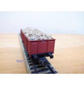 ELECTROTREN  1202, wagon tombereau chargé de ballast   RENFE   BO