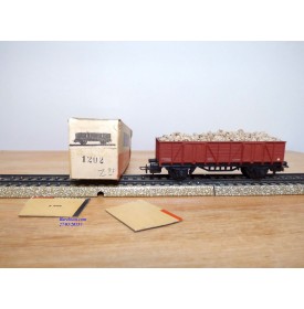 ELECTROTREN  1202, wagon tombereau chargé de ballast   RENFE   BO