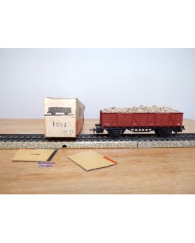 ELECTROTREN  1202, wagon tombereau chargé de ballast   RENFE   BO