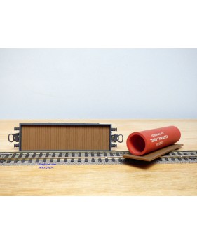 ELECTROTREN  1001, wagon plat chargé d'un tube TUBOS Y FORJAS BILBAO     RENFE  BO