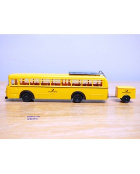 BREKINA Serie 9, autocar Büssing 6500T  et remorque   Deutsche Post Neuf   BO  1/87