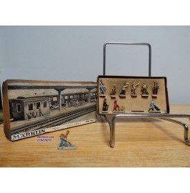 Märklin métal 404 Gb / 0202, coffret de 10 personnages voyageurs et personnel de quai Neuf BO