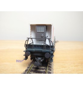 LILIPUT ( Wiking )  201 C 12, wagon plat à ranchers chargé de 3 conteneurs réfrigérants de 20'  ÖBB  neuf  BO