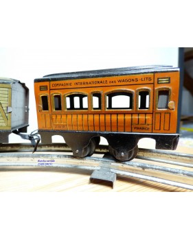 JEP ANCIEN TRAIN MECANIQUE WAGONS + RAILS JOUET LOCOMOTIVE J DE P