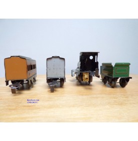 JEP ANCIEN TRAIN MECANIQUE WAGONS + RAILS JOUET LOCOMOTIVE J DE P