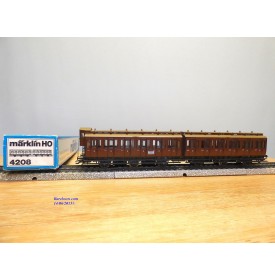 Märklin 4208, couplage de 2 voitures 3 Kl. type C3  KPEV   neuf  BO