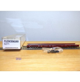 FLEISCHMANN  5271,  wagon surbaissé pour transport de camions type Saadkms.690 Rollende Landstrasse DB BO 