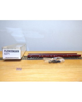 FLEISCHMANN  5271,  wagon surbaissé pour transport de camions type Saadkms.690 Rollende Landstrasse DB BO 