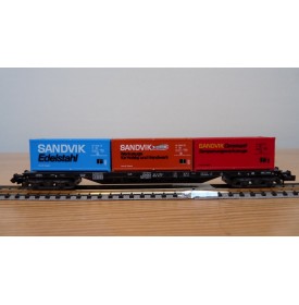 MINITRIX  51 3507 Plat 3 conteneurs SANDVIK DB BO 