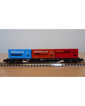 MINITRIX  51 3507 Plat 3 conteneurs SANDVIK DB BO 