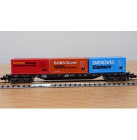 MINITRIX  51 3507 Plat 3 conteneurs SANDVIK DB BO 