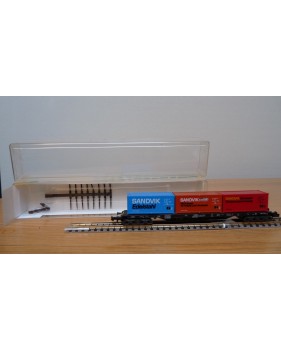 MINITRIX  51 3507 Plat 3 conteneurs SANDVIK DB BO 