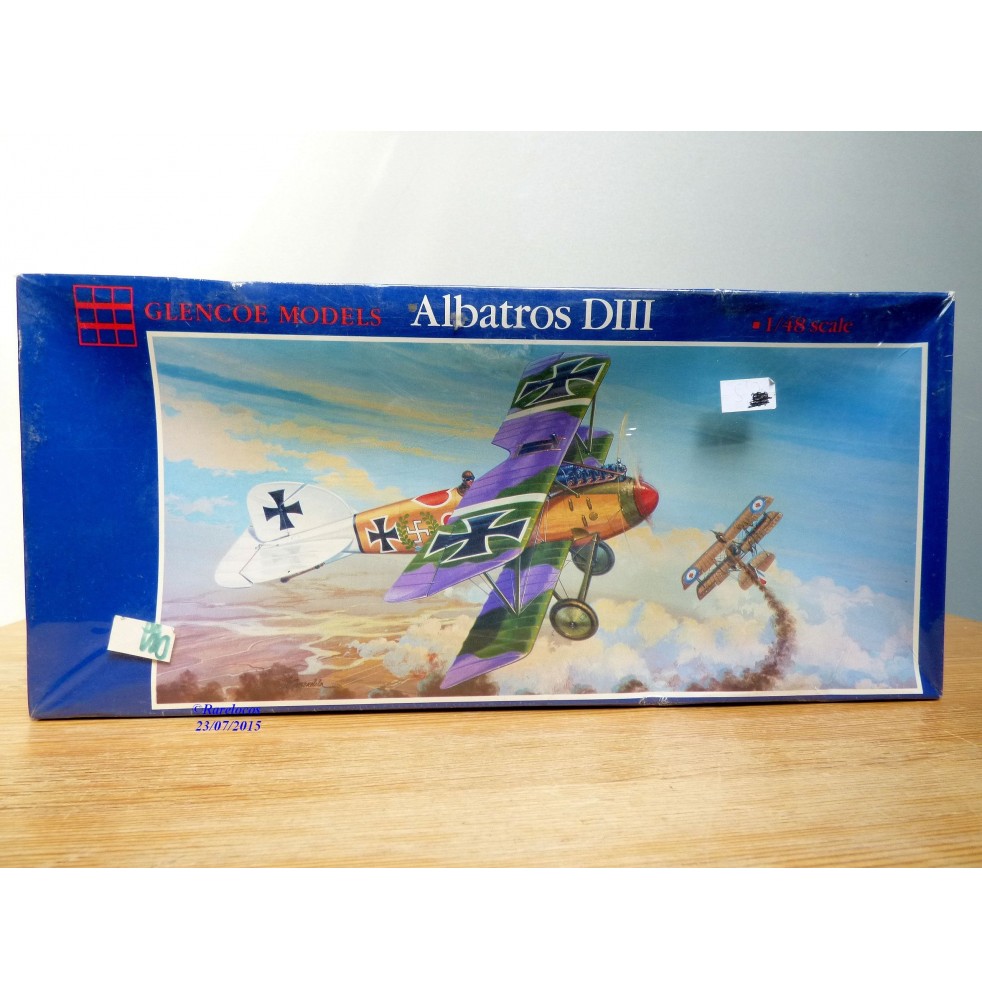 GLENCOE Models 05101, chasseur biplan allemand ALBATROS DIII    Neuf   BO   1/ 48 ème