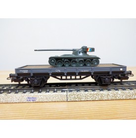 ELECTROTREN  1012, wagon plat chargé d' un char AMX 13   RENFE  BO