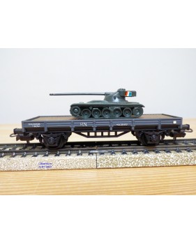 ELECTROTREN  1012, wagon plat chargé d' un char AMX 13   RENFE  BO