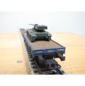 ELECTROTREN  1012, wagon plat chargé d' un char AMX 13   RENFE  BO