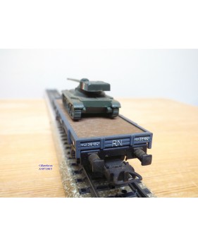ELECTROTREN  1012, wagon plat chargé d' un char AMX 13   RENFE  BO