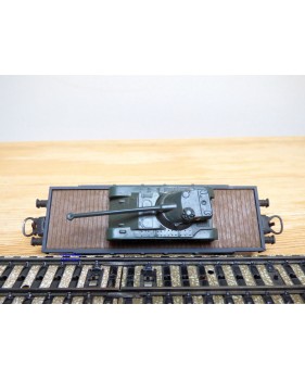ELECTROTREN  1012, wagon plat chargé d' un char AMX 13   RENFE  BO