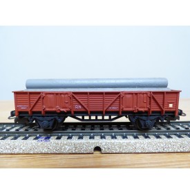 ELECTROTREN  1101, wagon tombereau   chargé de tubes  RENFE BO