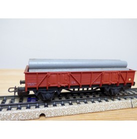 ELECTROTREN  1101, wagon tombereau   chargé de tubes  RENFE BO