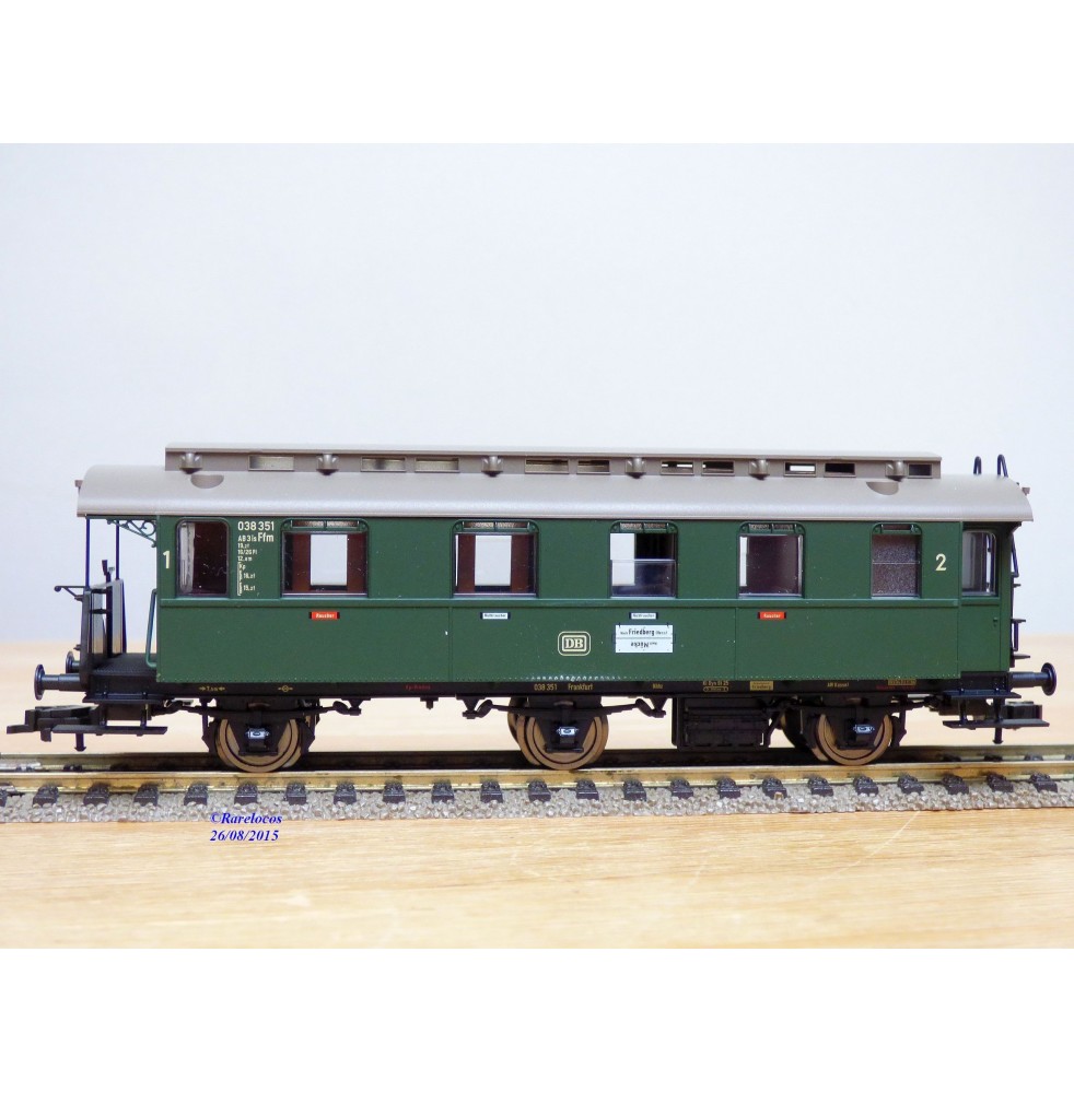 FLEISCHMANN 5061 K, voiture ancienne à plate formes d'extrémité  à 3 essieux  1/2  Kl.   DB   neuf  BO