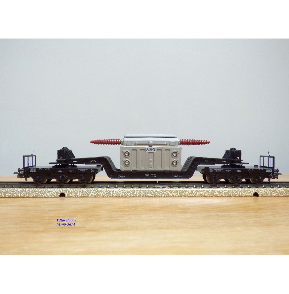 Märklin métal 4617 Wagon surbaissé EVS DB BO