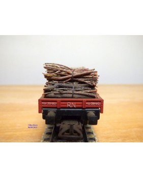 ELECTROTREN  1016, wagon plat chargé de fagots   RENFE   BO