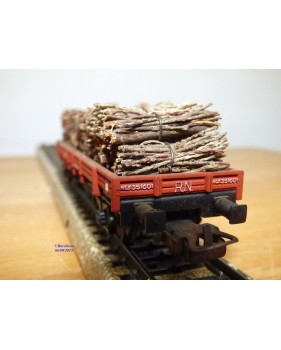 ELECTROTREN  1016, wagon plat chargé de fagots   RENFE   BO