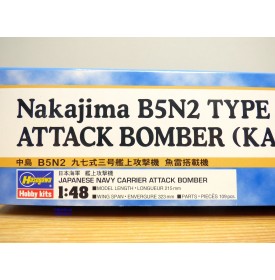 HASEGAWA 09396, bombardier torpilleur embarqué japonais NAKAJIMA B5N2 type 97  KATE Model 3 et torpille   Neuf  BO 1/48