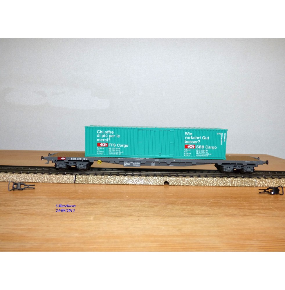 HAG 390.01 , wagon plat type Sgss + conteneurs 40'  Cargo    SBB  BO