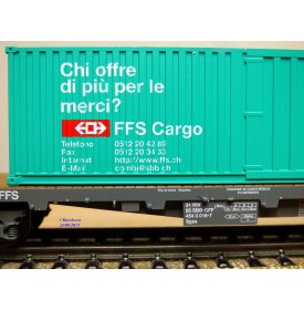 HAG 390.01 , wagon plat type Sgss + conteneurs 40'  Cargo    SBB  BO