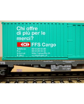 HAG 390.01 , wagon plat type Sgss + conteneurs 40'  Cargo    SBB  BO