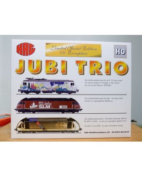 HAG  078 ,  coffret  de 3 motrices  JUBI  Trio  BT , BLS , SBB  neuf   BO